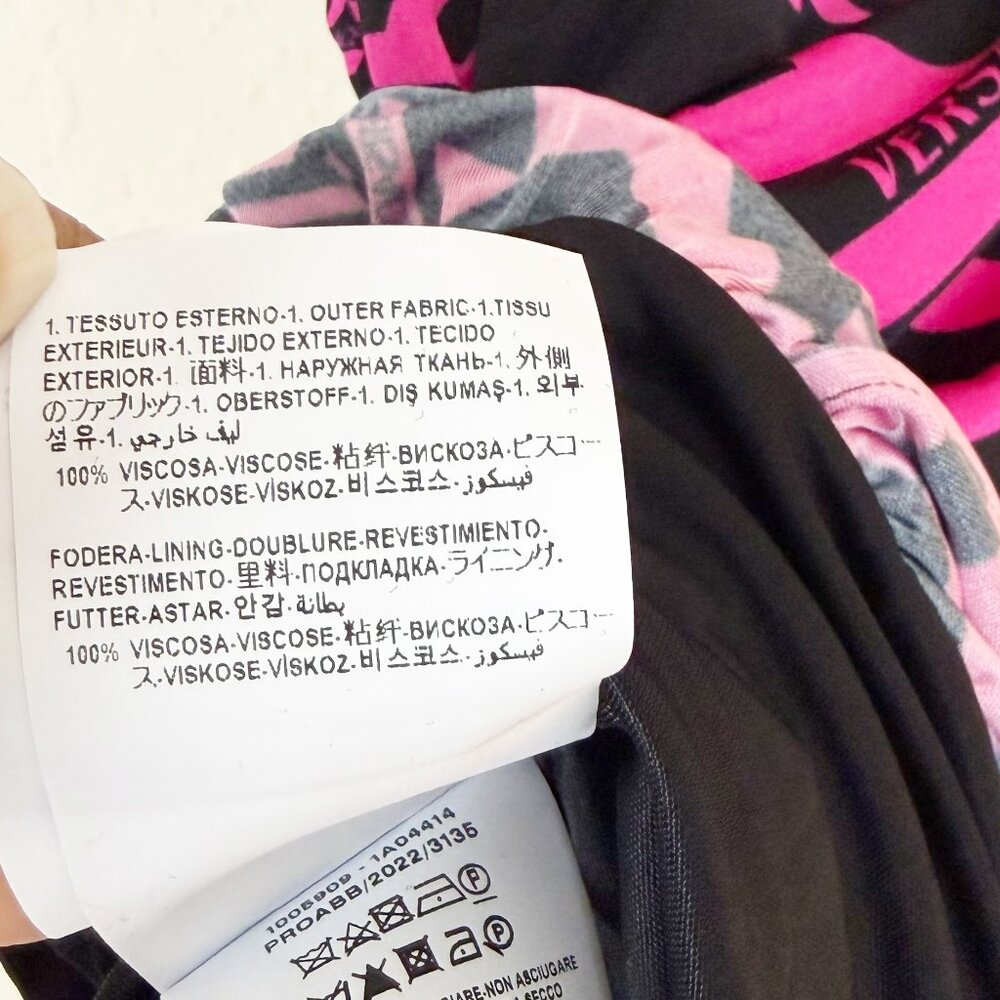 Versace Monogram Ruched Pink Mini Dress Size 42 - Picture 6 of 8